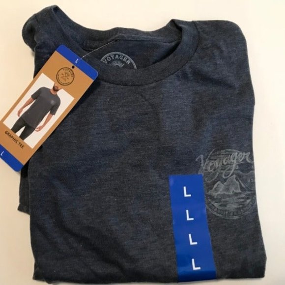 Voyager Graphic Shirt Navy Heather Size Large - Picture 1 of 3